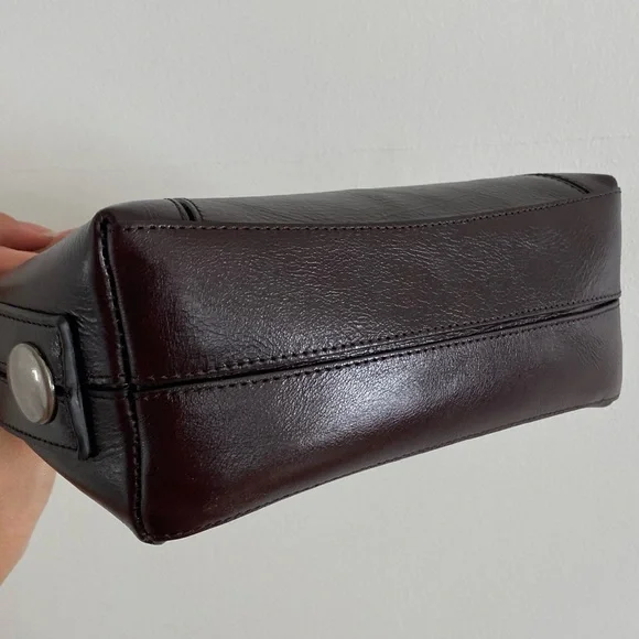 NWT ZARA SRPLS Maroon Studded Leather Mini Bowling Bag - Picture 6 of 6